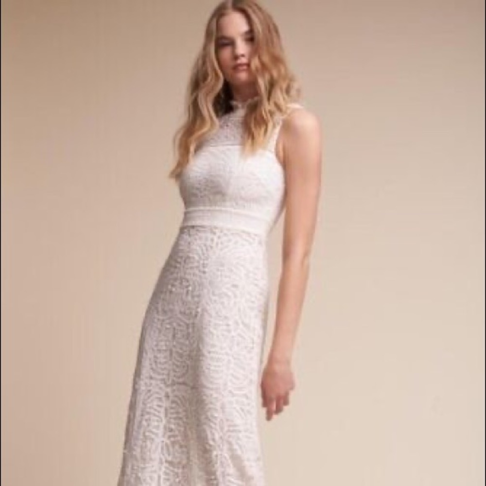 BHLDN White Lace Mermaid Style Sleeveless Dress US Size: 8